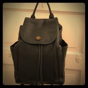 Tory Burch Black Leather Back Pack